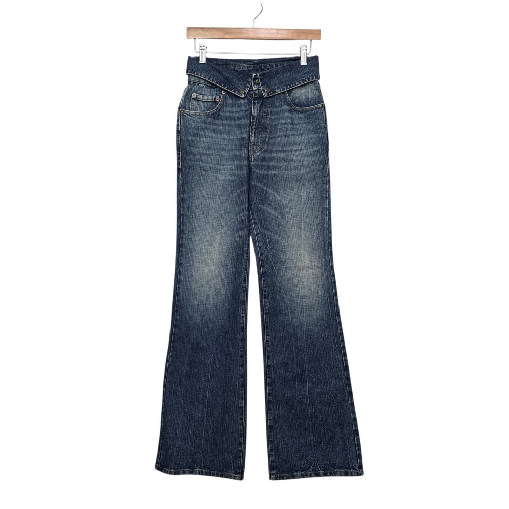 Ser.o.ya Valerie High Rise Wide Leg Foldover Waist Jeans Modesto Blue Size 26